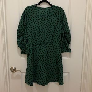Who What Wear Green Polka Dot Dress